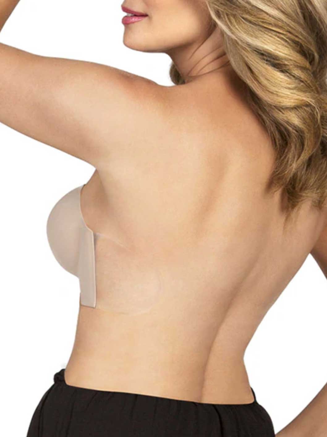 Self-adhesive ultra-plunge bra with underwire